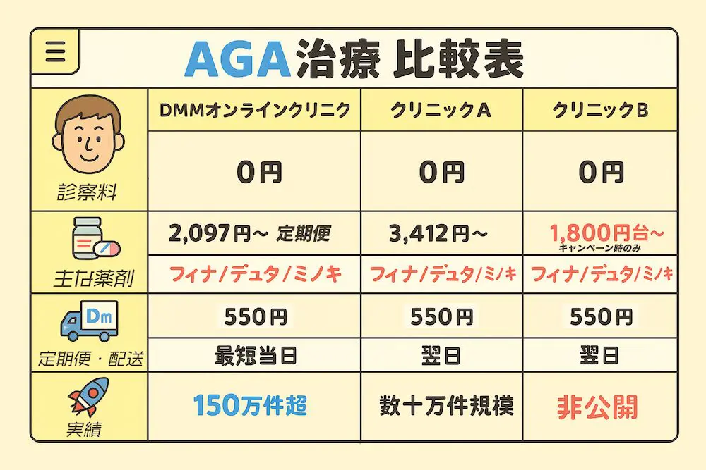AGA治療比較表